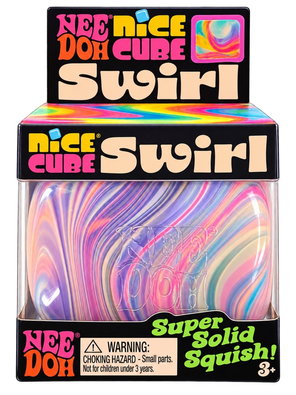 Schylling NeeDoh Nice Cube Swirl Sensory Fidget Toy Multicolor NWT